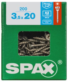 SPAX Schraube A2 TRX 3,5x20 L 200 Stk.