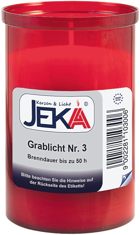 JEKA Grablicht mit Golddeckel Ø 65 x H 100, rot