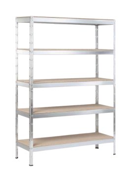 SCHULTE REGALWELT Schwerlastregal 5 Holzböden verzinkt