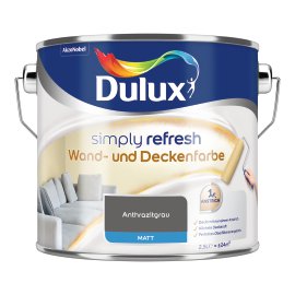 DULUX Simply Refresh Wand und Deckenfarbe Anthrazitgrau 2,5 l