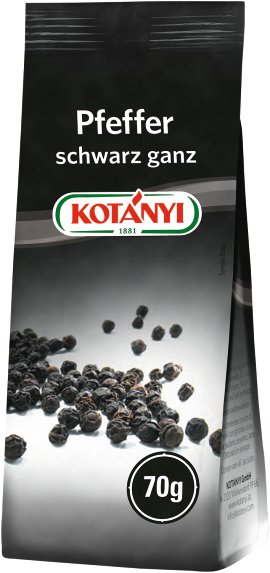 KOTÁNYI Pfeffer Schwarz ganz 70 g/Gewürzpackung