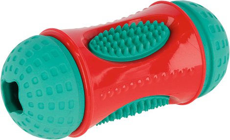 Rolle ToyFastic 13 cm / Ø 6 cm befüllbar, rot/türkis