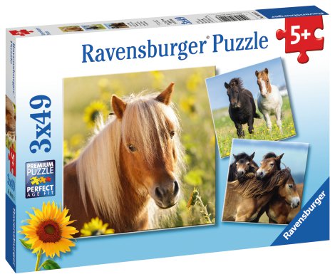 RAVENSBURGER Puzzle Liebe Pferde 3x49-tlg.