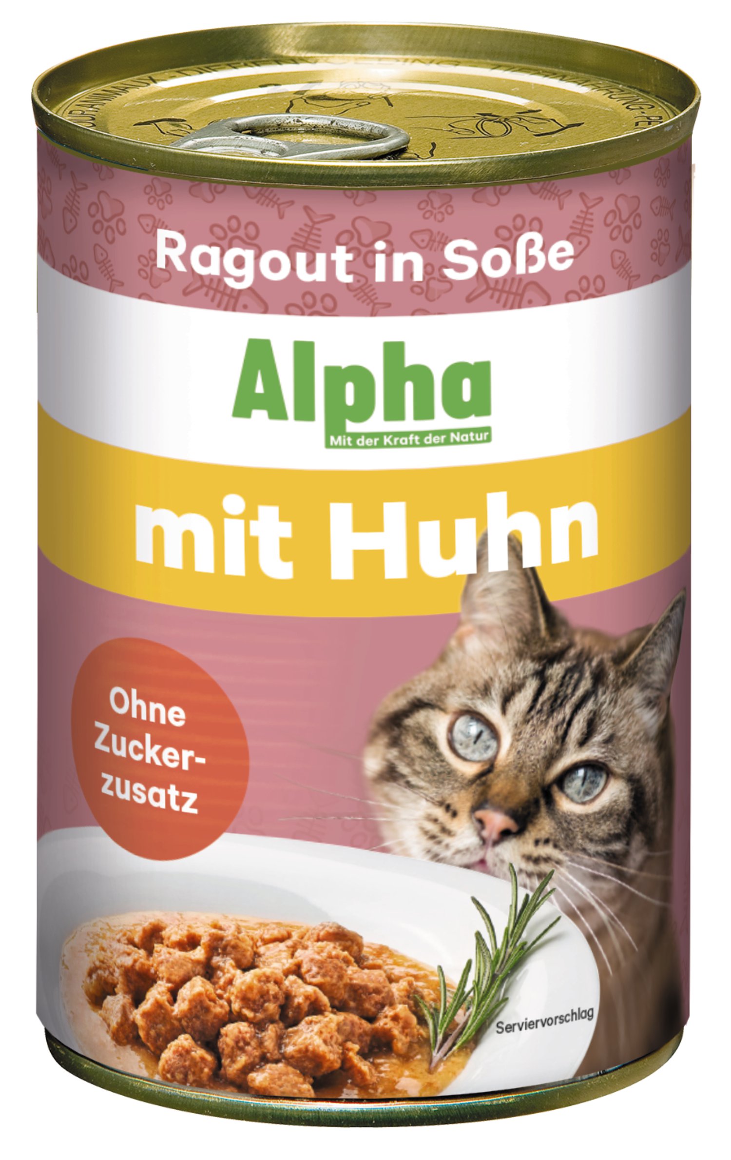 ALPHA Katzennahrung Dose Huhn in Gelee 24x415 g