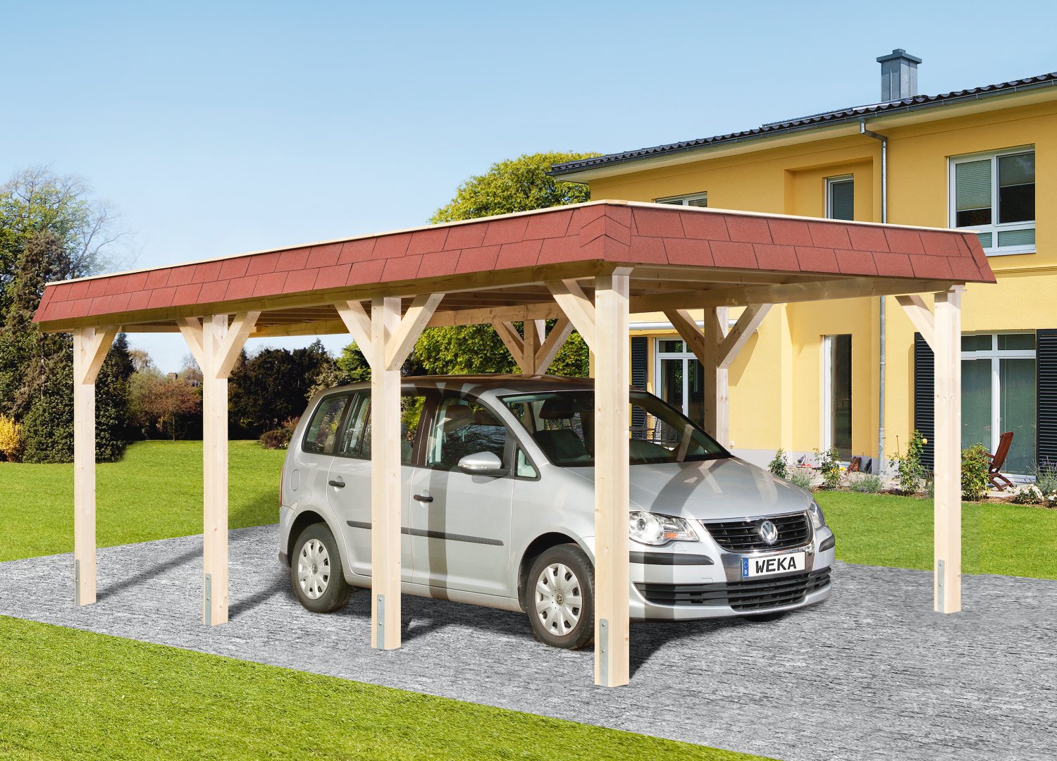 WEKA Leimholz-Carport mit Flachdach 615