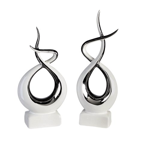 Skulptur Infinity Weiß/Silber