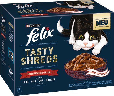 FELIX® Tasty Shreds Fleisch 10x80 g
