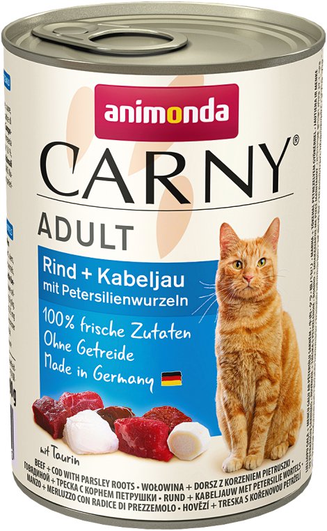 ANIMONDA Katzennassfutter Carny Adult Rind & Kabeljau mit Petersilienwurzeln 400 g