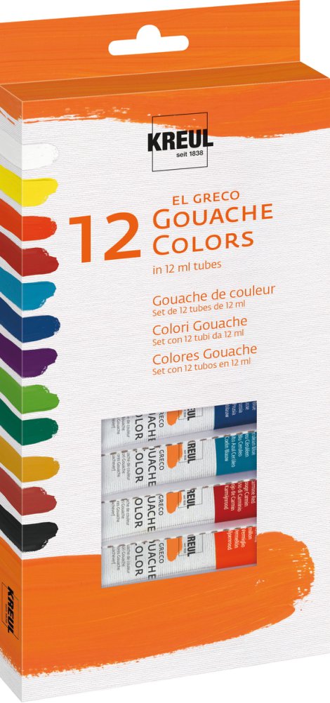 KREUL Gouachefarbe el Greco 12 ml Tuben 12er-Set