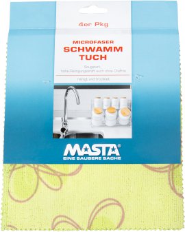 Schwammtuch Microfaser 18x20 cm, 4 Stk.