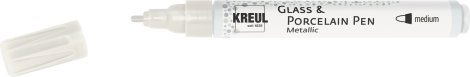 KREUL Malstift Glass & Porcelain Metallic Medium Perlmuttweiß