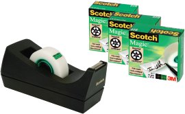 SCOTCH Tischabroller mit 4 Rollen Schwarz SCOTCH 33 m 19 mm