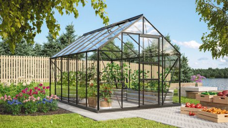 VITAVIA Gewächshaus Merkur 9900 ESG 3 mm Schwarz