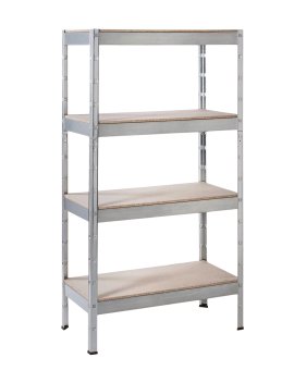 SCHULTE REGALWELT Schwerlastregal 4 Holzböden verzinkt