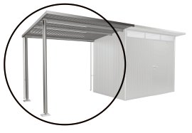 BIOHORT Seitendach für Gerätehaus AvantGarde silber-metallic