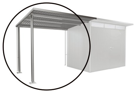 BIOHORT Seitendach für Gerätehaus AvantGarde silber-metallic