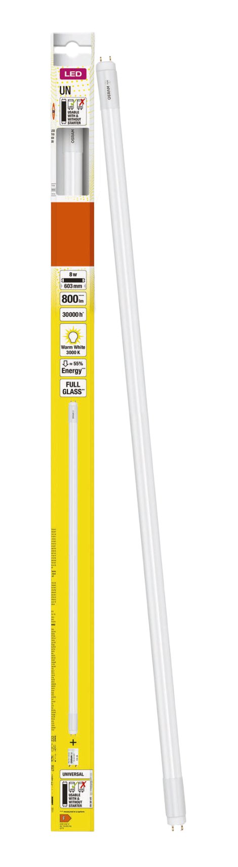 LEDVANCE LED-Leuchte Tube T8 UN Warmweiß 8W L 150 cm