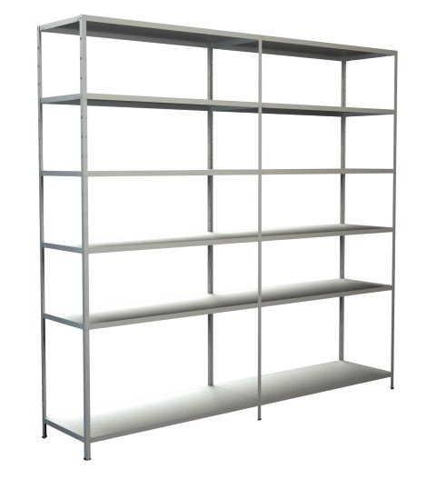 SCHULTE REGALWELT Grund + Anbauregal 12 Böden Weiß 230x240x50 cm