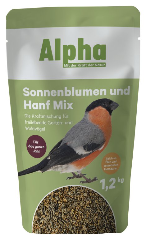 ALPHA Wildvogel Sonnenblumenkerne/Hanf, 1,2 kg