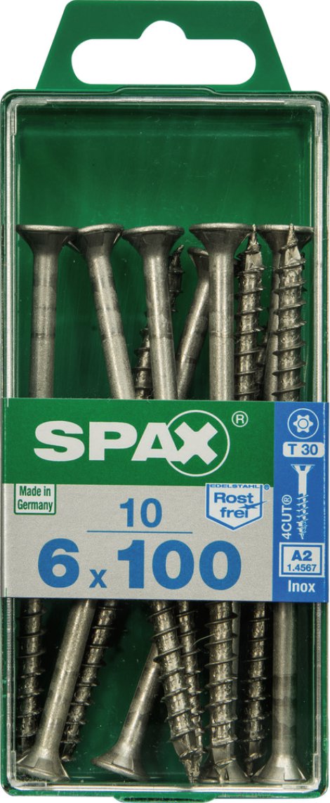 SPAX Schraube A2 Torx 6,0x100 mm M 10 Stk.