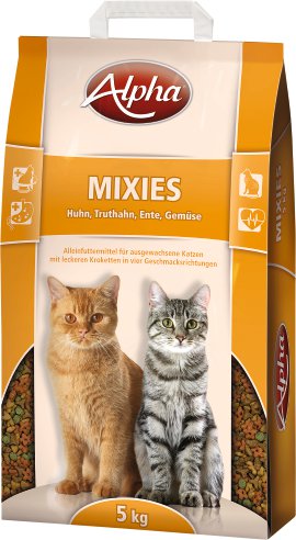 ALPHA Mixies Katzennahrung Huhn+Truthahn+Ente 5 kg