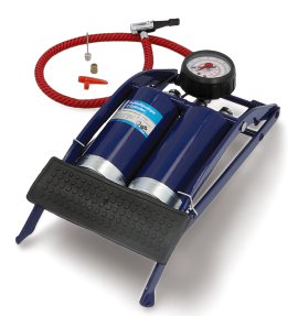 CARTREND Fußluftpumpe 2 Zylinder 2 Adapter