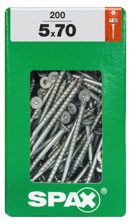 SPAX Schraube Senkkopf TRX 5,0x70 mm XXL 200 Stk.