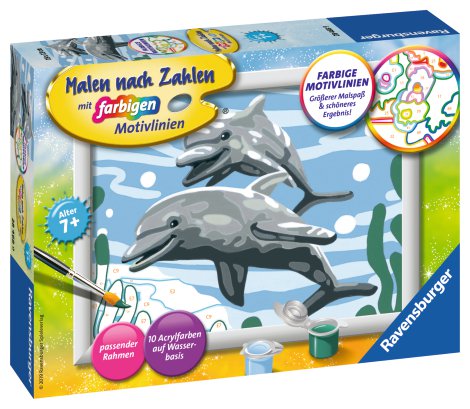 RAVENSBURGER Malen nach Zahlen Freundliche Delfine