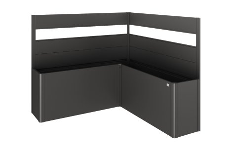 BIOHORT Sichtschutz für Belvedere L-Form mit Acrylglas, Dunkelgrau-Metallic L200