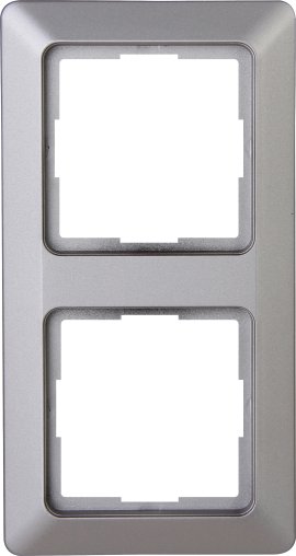 KOPP UP-Abdeckrahmen Milano 2-fach Stahl