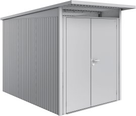 BIOHORT Gerätehaus Avantgarde mit Doppeltür, silber-metallic