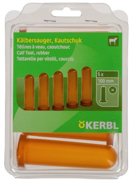 KERBL Kälbersauger Kautschuk 100 mm, 5 Stk.