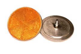 Rückstrahler gelb Alu mit Schraube