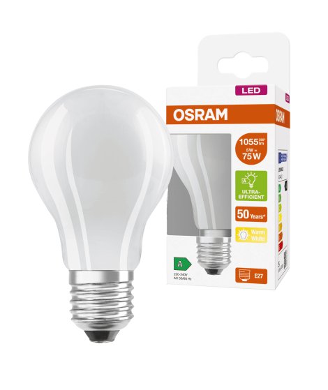 OSRAM LED-Birne UE Classic 75 E27 matt Warmweiß 5W