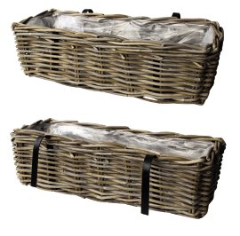 Balkonkorb Rattan 60x21x15 cm