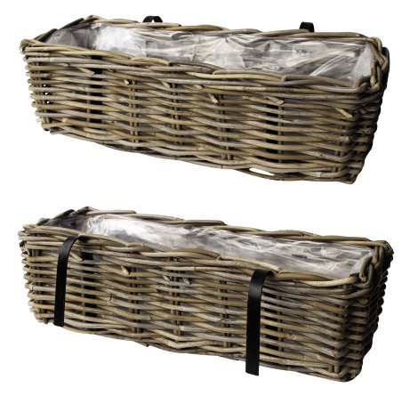Balkonkorb Rattan 60x21x15 cm