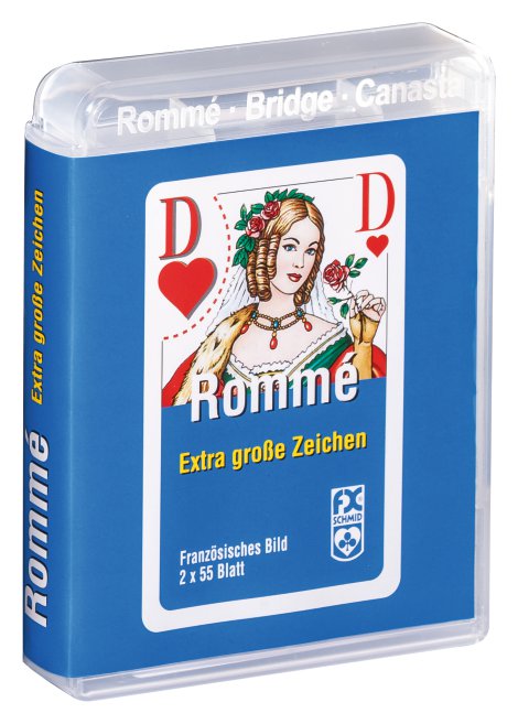 RAVENSBURGER Kartenspiel Rommé, Canasta, Bridge mit extragroßen Eckzeichen