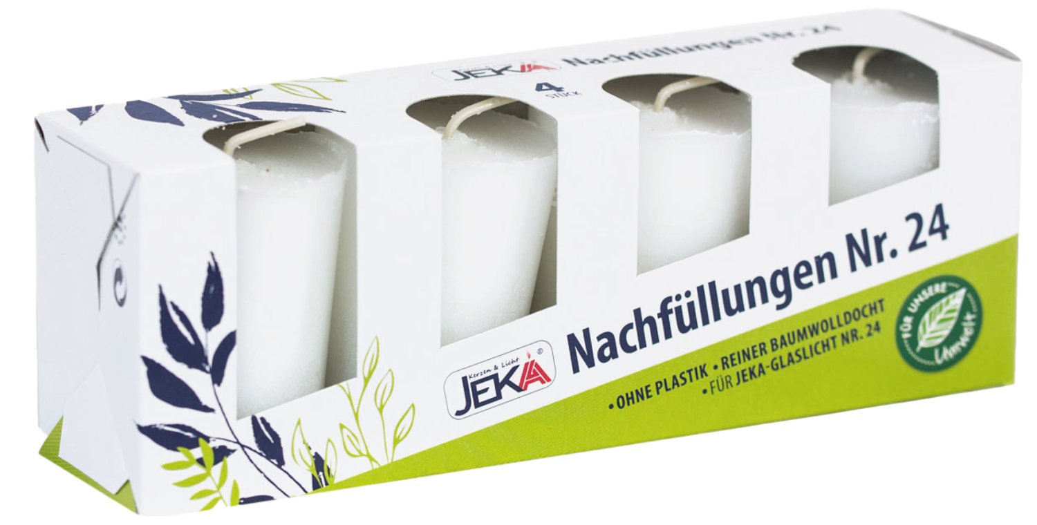 JEKA Nachfüllung Tagebrenner Glas 4 Stk.