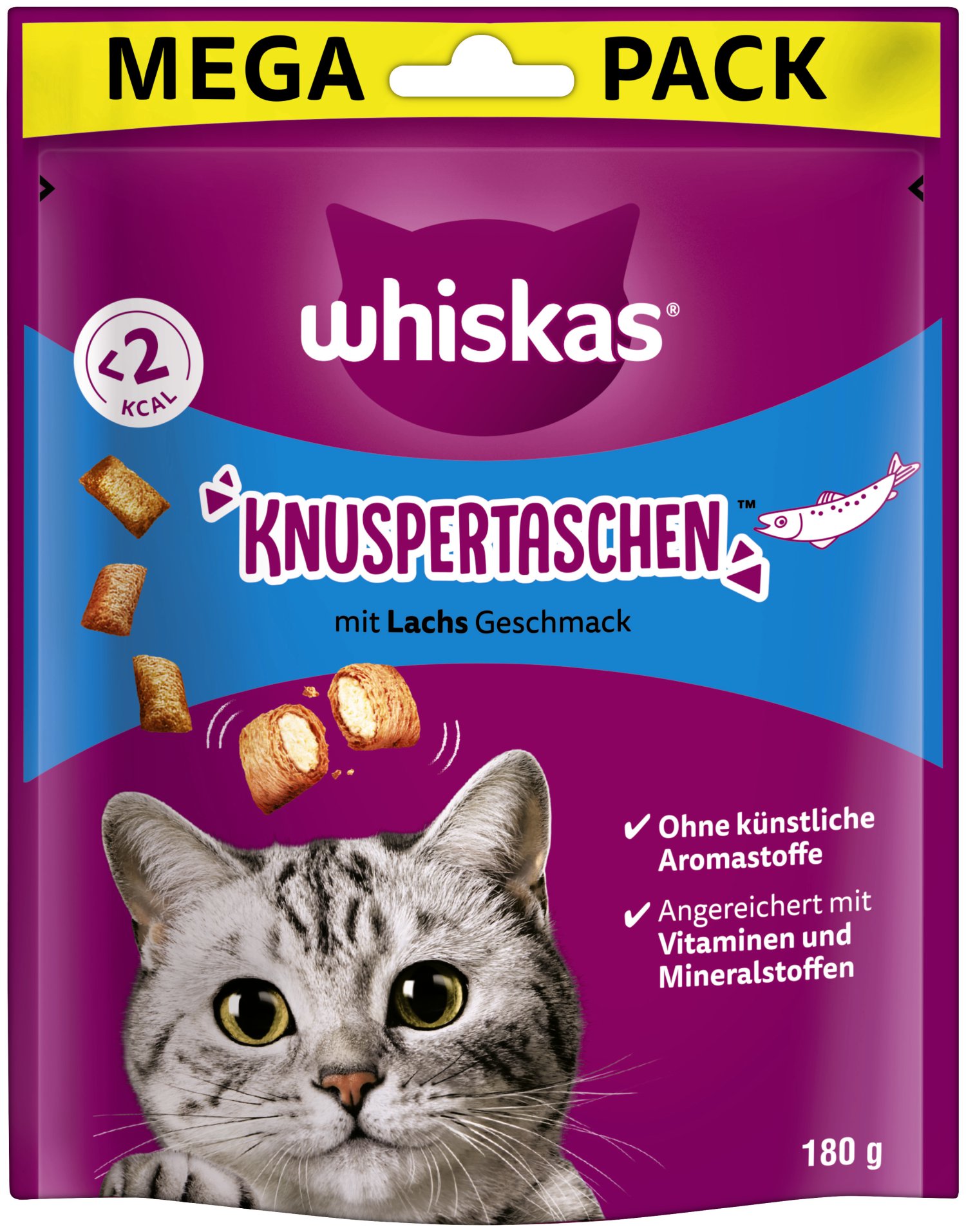 WHISKAS® Knuspertaschen Mega Lachs 180 g