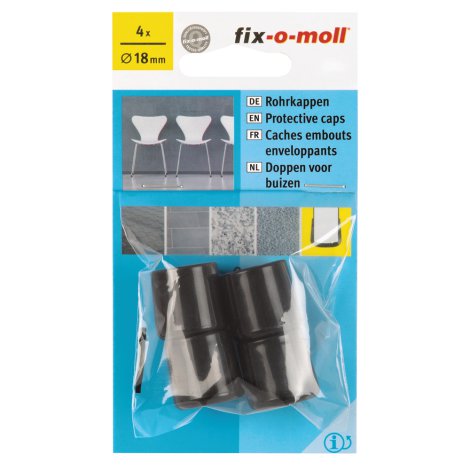 fix-o-moll Rohrkappen Schwarz Ø 18 mm 4St. 4 Stk.