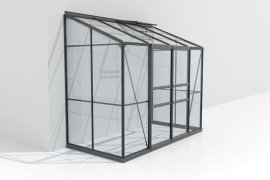 VITAVIA Anlehngewächshaus Styx ESG 3 mm Schwarz