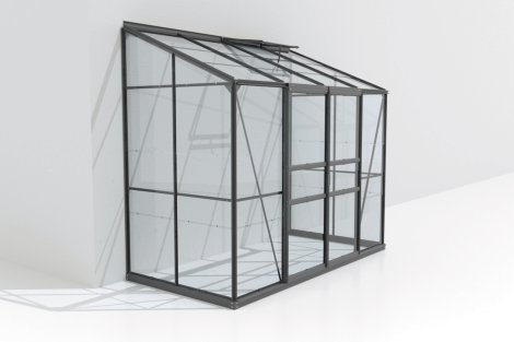 VITAVIA Anlehngewächshaus Styx 3300 ESG 3 mm Schwarz