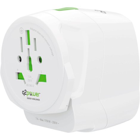 KOPP Weltreiseadapter QDAPTER Light USB AC World 2-teilig Weiß