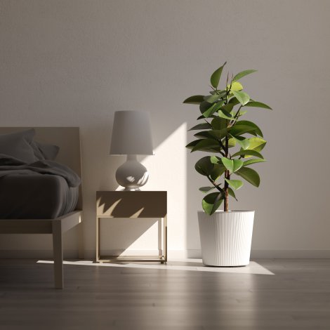 Übertopf Fyre mit Rollen Weiß ⌀ 35 cm