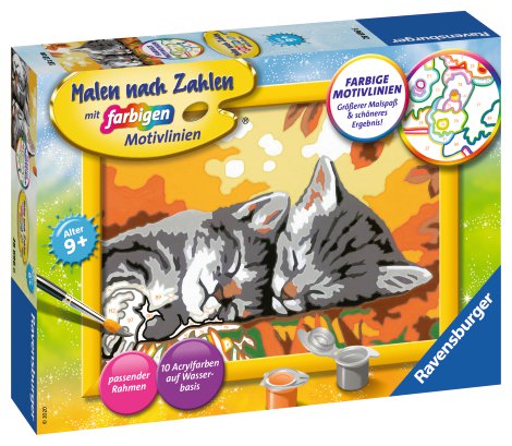 RAVENSBURGER Malen nach Zahlen Kätzchen im Herbst
