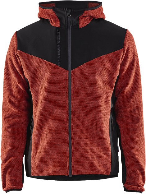 BLÅKLÄDER Softshell Strickjacke rostrot/schwarz 4 XL