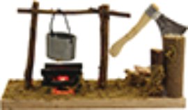 Lagerfeuer mit Axt 8 cm