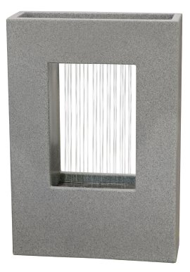 KENT LIVING Dekobrunnen mit Vorhang Grau 55,5x20x81 cm