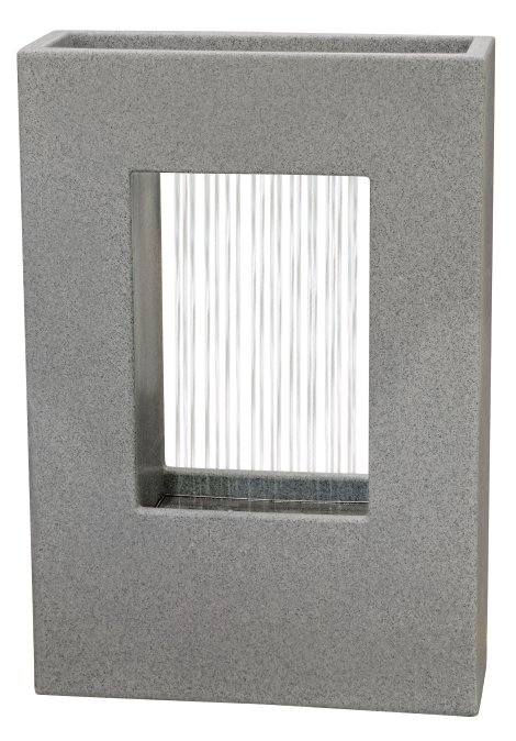KENT LIVING Dekobrunnen mit Vorhang Grau 55,5x20x81 cm