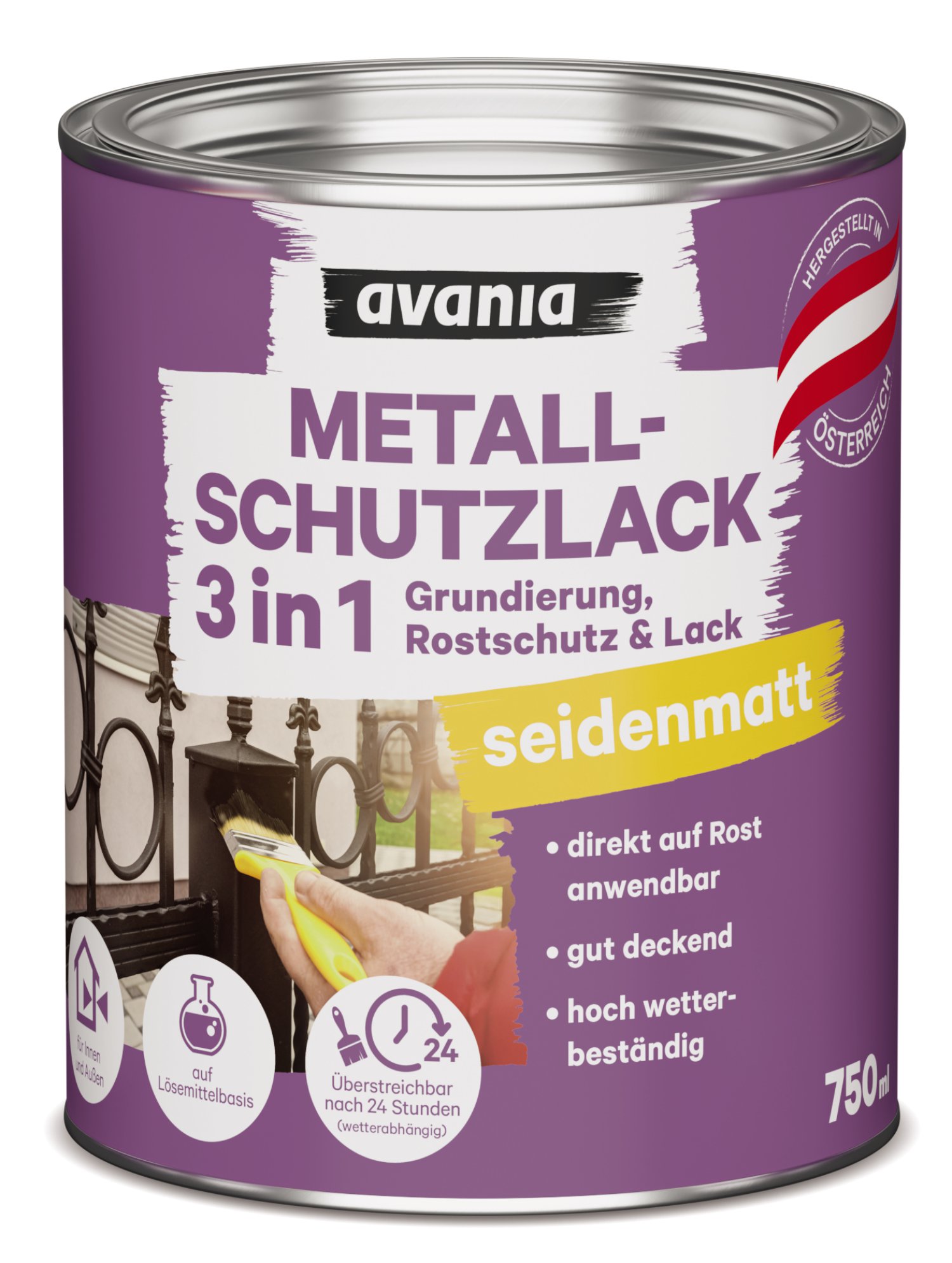 AVANIA Metallschutzlack RAL7016 Anthrazit 750 ml